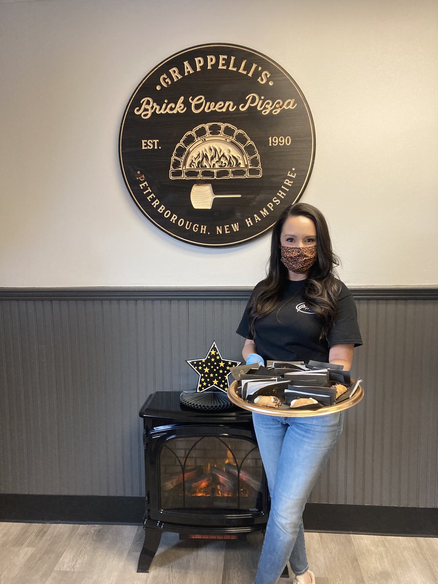 peterborough_nh's tweet photo. Congrats to new #entrepreneursofpeterborough Luke and Evelyn Jordan! they marked the start of their official ownership of Grappelli's Pizza with a grand re-opening ceremony on Saturday. A true Peterborough classic, Grappelli's is also celebrating 30 years of business in our town! https://t.co/9bbLyvarqp