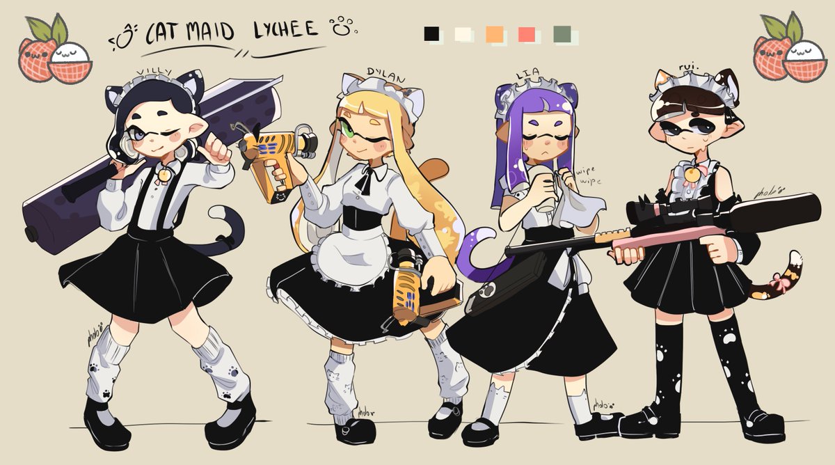 pholooo's tweet image. Our poll winners for who-gets-catmaidified was @LycheeSPL , wow! 
Welcome to the cafe, our staff will be there to help you shortly, nya!
#Splatoon2