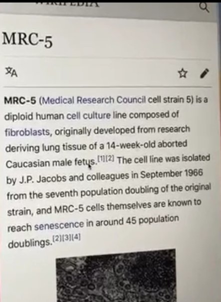 Another  #CovidVaccine that contains MRC-5 or human DNA, specifically using “lung tissue of a 14-week old aborted Caucasian male fetus", along with various other exotic goodies, of course