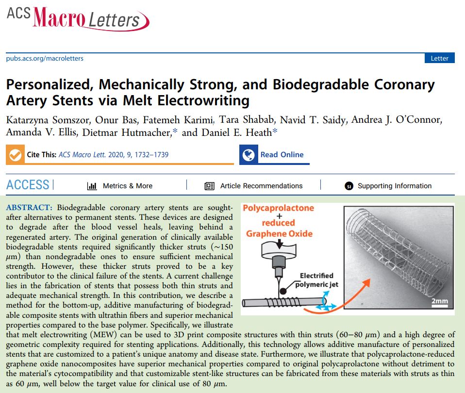 biomanufacturing (@arc_abm) on Twitter photo In collaboration with @unimelb researchers, <a href="/DrDanielHeath/">Dr Daniel Heath, recruiting PhD students</a> <a href="/AndreaJOConnor/">Andrea O'Connor</a> <a href="/FatemehhhKarimi/">Fatemeh Karimi</a>, we developed a new class of #3Dprinted #biodegradable #stents <a href="/QUT/">QUT</a> <a href="/arc_gov_au/">Australian Research Council</a> <a href="/DrOnurBas/">Onur Bas</a> <a href="/NavidToosiSaidy/">Navid Toosi Saidy</a> <a href="/TaraShabab/">Tara Shabab</a>
The work is published <a href="/MacroJrnls_ACS/">ACS Macro Journals</a>
pubs.acs.org/doi/pdf/10.102… In collaboration with @unimelb researchers, <a href="/DrDanielHeath/">Dr Daniel Heath, recruiting PhD students</a> <a href="/AndreaJOConnor/">Andrea O'Connor</a> <a href="/FatemehhhKarimi/">Fatemeh Karimi</a>, we developed a new class of #3Dprinted #biodegradable #stents <a href="/QUT/">QUT</a> <a href="/arc_gov_au/">Australian Research Council</a> <a href="/DrOnurBas/">Onur Bas</a> <a href="/NavidToosiSaidy/">Navid Toosi Saidy</a> <a href="/TaraShabab/">Tara Shabab</a>
The work is published <a href="/MacroJrnls_ACS/">ACS Macro Journals</a>
pubs.acs.org/doi/pdf/10.102…