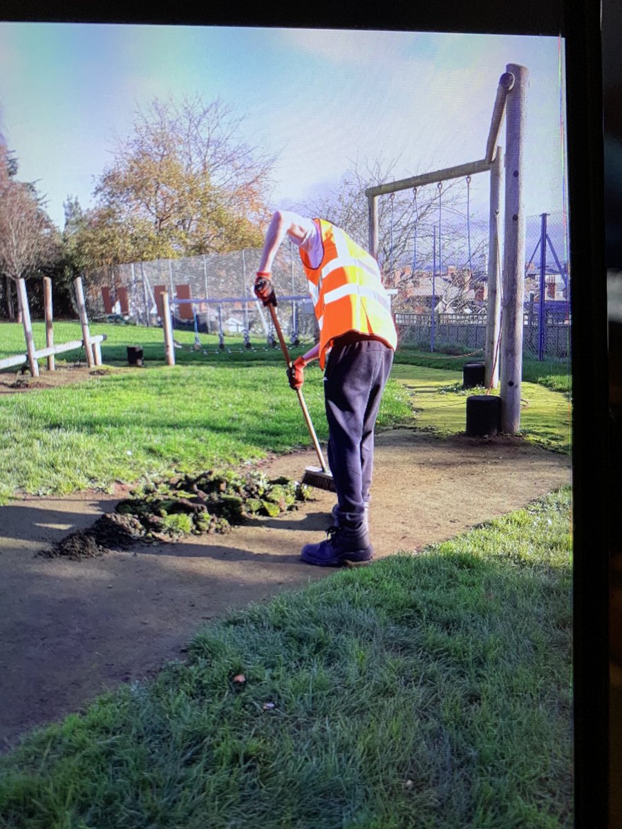 #CommunityPayback visited St Michael’s School, #Minehead on Saturday. Painting sheds, gates, clearing path in children’s play area, clearing flower containers. PE