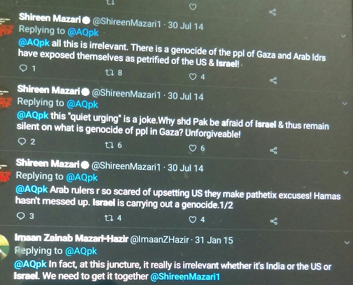 ind414's tweet photo. @omarali50 @brajendra_rawat Ahmed Quraishi is right... Only if Mazari mam had accepted Israel's actions in Gaza, she wouldn't feel agitated at what's happening or what she perceives as happening in France https://t.co/zTClfTWW8g