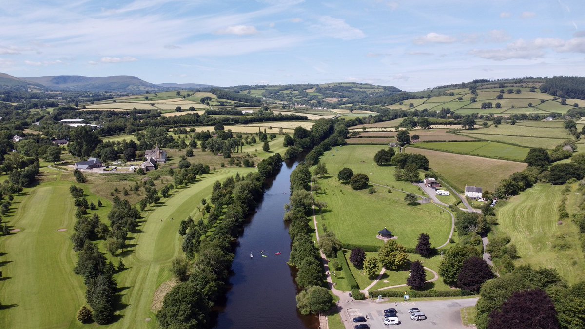My picture postcard hometown of #brecon #breconbeaconsnationalpark #visitwales #ilovewales #dronephotography #dronesgram