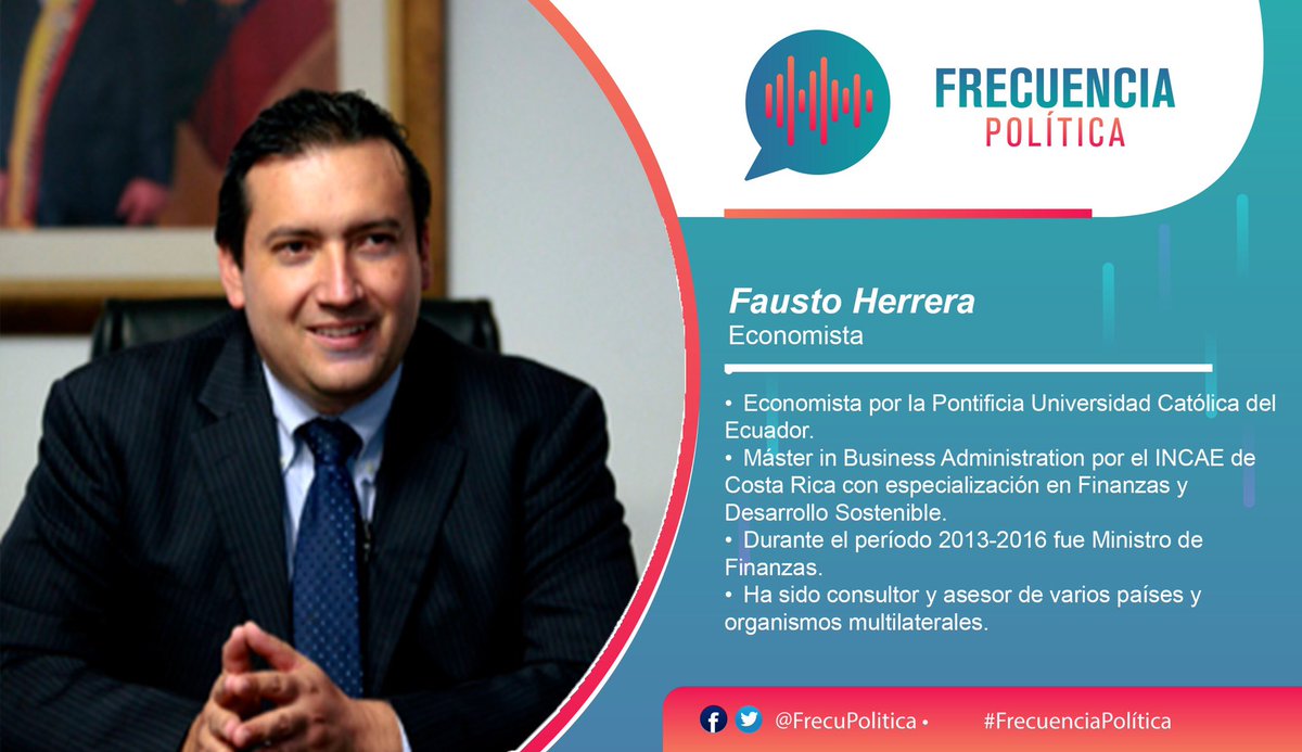 FrecuPolitica's tweet photo. 📌 #REPRISSE | Esta noche en #FrecuenciaPolítica dialogaremos con Fausto Herrera @fausthe1 acerca del difícil panorama económico que afronta el país.
⏰ 21h30
💻 https://t.co/ssJp99tW6u https://t.co/NKFvgra02N