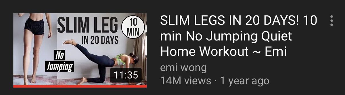 2. i really recommend emi wong’s yt channel to workout. she has many calorie burning workouts w known songs (also lots of kpop songs). i like this workout for legs specifically bc it works and it’s easy and it only takes you 10 minutes !!