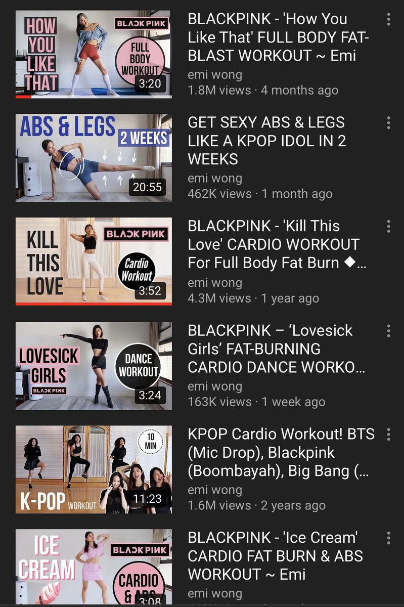 but i mostly recommend her dance workouts to burn calories