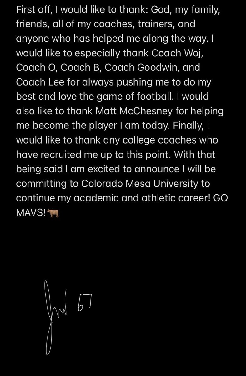 jsoderlin's tweet photo. Excited to announce I will be continuing my academic and athletic career at Colorado Mesa University! @Coach_Barela @coachjack212 @CoachNFulton @Rwoitale @SixZeroAcademy https://t.co/6LxVRBHMcN