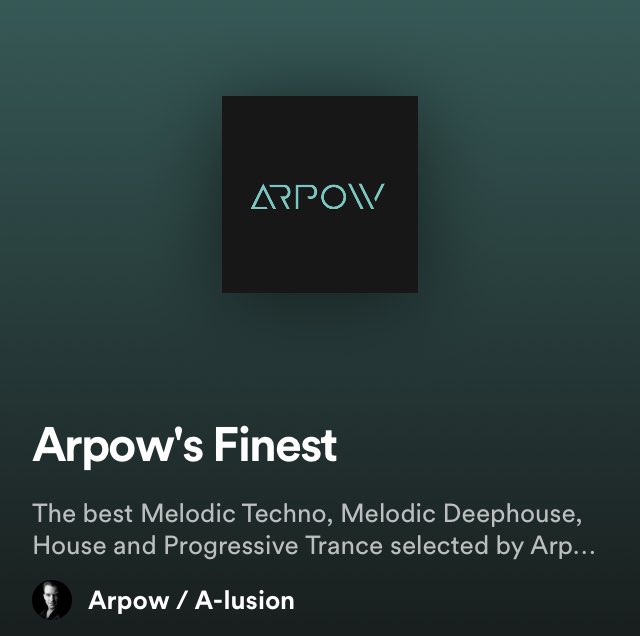 Check out my new Spotify playlist: Arpow’s Finest. 

A collection of tracks that have defined my sound to date. 

Updated when inspired 

open.spotify.com/playlist/7aieN…