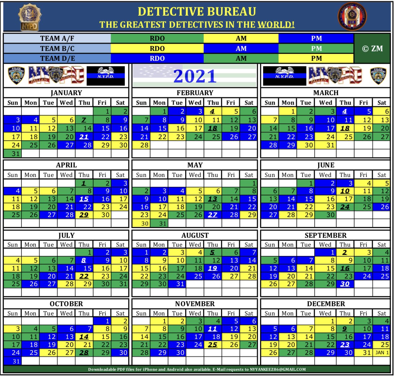 Rdo Calendar 2023 Nypd Zee On Twitter: "2021 Nypd Rdo Calendar For Db Teams. @Nypdmuslim @Nypdpals  @Nypdnews @Nycpddea @Nypddetectives @Nypddesi Https://T.co/Qbx6Spvfyt" /  Twitter