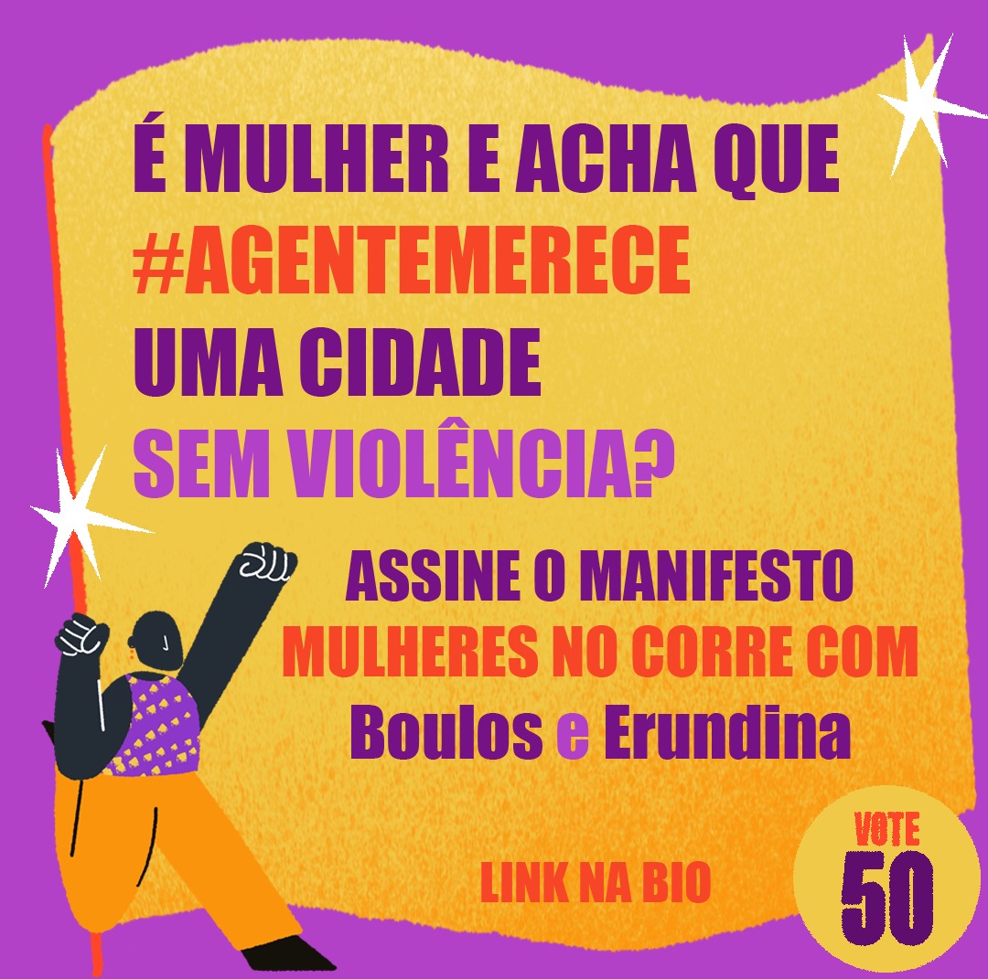 boulassp's tweet photo. É mulher e acredita que precisamos de uma cidade mais justa, igualitária, sustentável e que apoia o role das mulheres? Então você está no corre com @guilhermeboulos e @luizaerundina .
Assine nosso manifesto: https://t.co/7bTFXOaVSI https://t.co/9ycMOiBReI