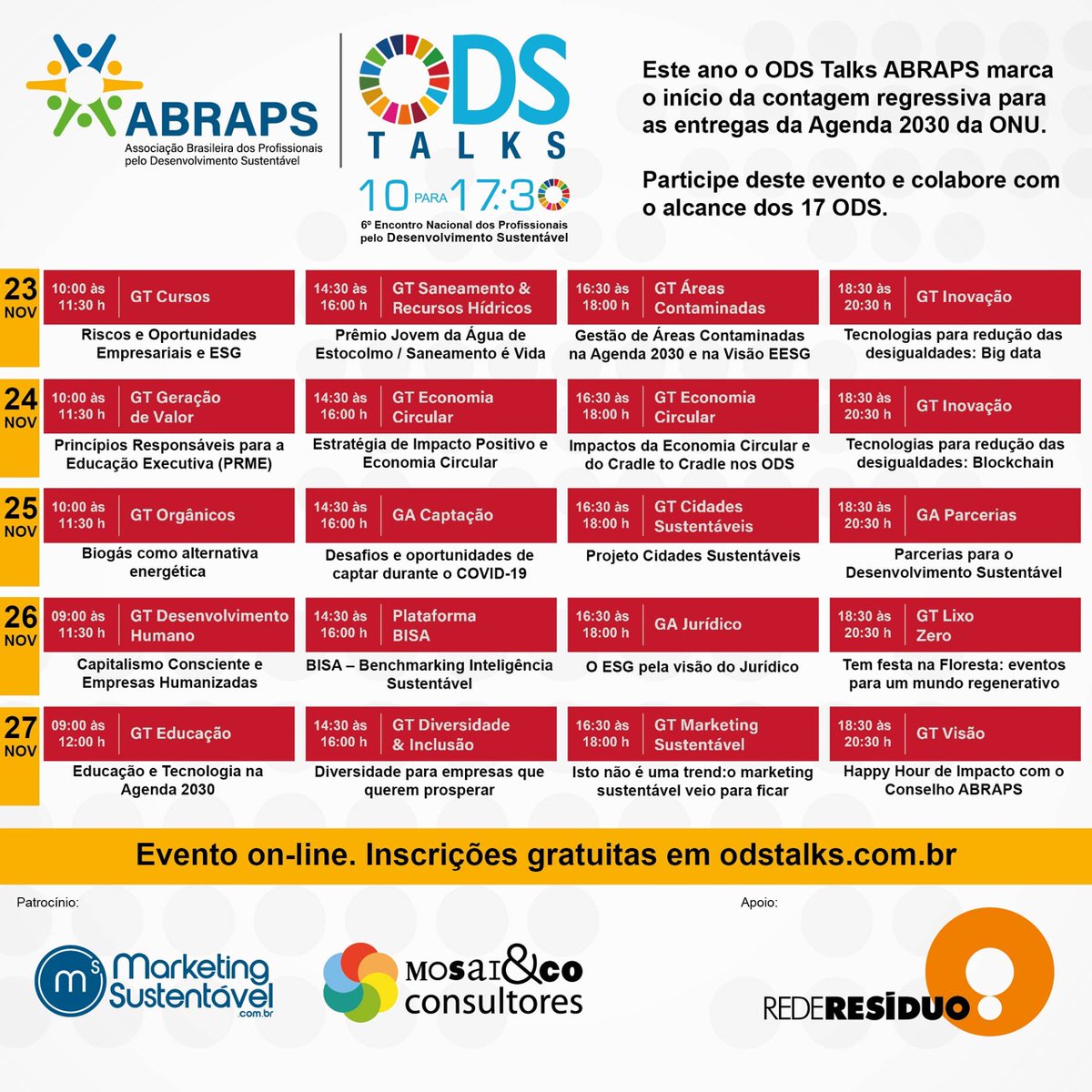 REDERESIDUO's tweet photo. Este ano o ODS Talks ABRAPS marca o início da contagem regressiva para as entregas da principal agenda do desenvolvimento sustentável: faltam 10 anos para os 17 ODS da Agenda 2030 da ONU - https://t.co/Kiv2bLkEUR https://t.co/xoF5wFqZIx