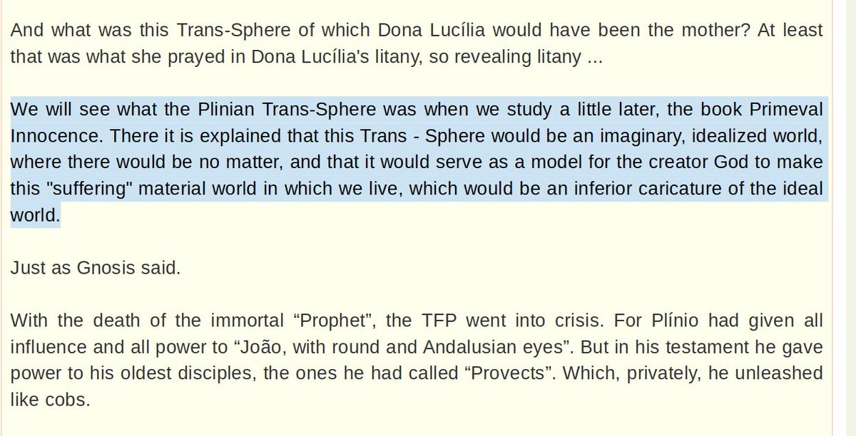 reason_power's tweet photo. The #TwitterSphere (/pol/, and numerous tradblogs) for #Trads, has become the #Transphere of #PlinioCorreaDeOliviera.  A #Gnostic LARPing convention where reality is ignored for the ideals of a coming Catholic Lord of the Rings battle. https://t.co/UuaAy3LUhA
