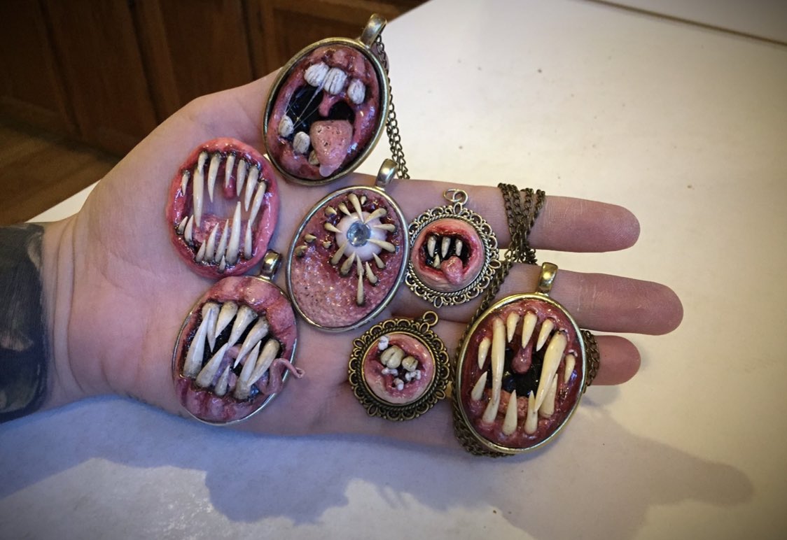 aalexandriabish's tweet image. So I used to make these little creepy pendants years ago and I’m getting back into it. I’ll have some available at my next shop update.