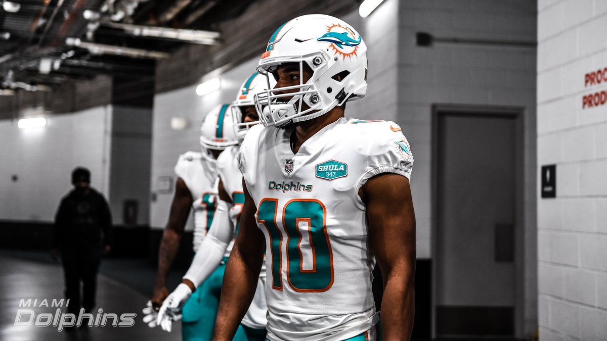 NavyFB's tweet image. Malcolm Perry and the Dolphins set for a 4:05 match up vs the Broncos. 

photo via @MiamiDolphins 

#ProGoats | #BuiltDifferent
