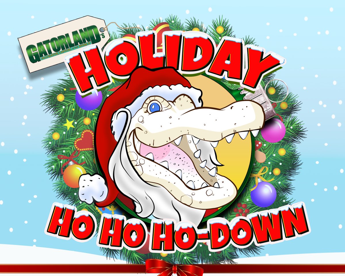 Kissimmee's tweet photo. Starting November 27th and select weekends in December, visit @Gatorland for a special new Christmas event, Gatorland's Holiday Ho Ho Ho-Down. This event, which is included in regular park admission, will have holiday displays, special characters, and a Very Merry Train ride. https://t.co/c6vYQXXtHs
