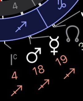 nicki is a sag sun, as we know, and while she doesn’t have a confirmed birth time from a reliable source, her sun degree of 16 is pretty reliable because the sun moves only about a degree a day. in the album chart, that mercury/mars conj would be right on her sun (19° & 18°)