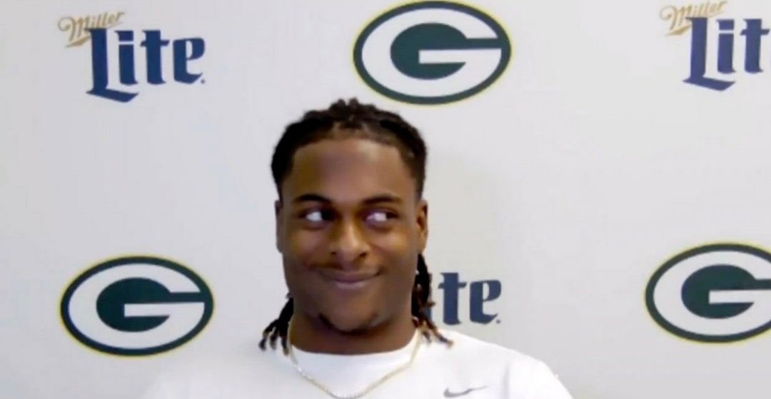BigMack_4's tweet photo. Davante Adams when he sees Xavier Rhodes line up across from him today #RhodesOpen https://t.co/8adHvxenIg