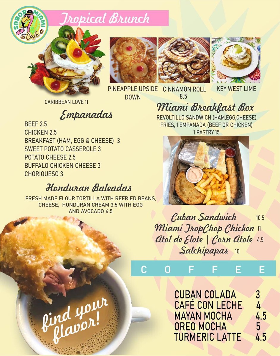 SaborMiamiCafe's tweet photo. Our First Sunday Brunch after all these Months was a hit! Thank you all so much for the love and support !!! Thank you for patiently waiting for your orders โค๏ธ๐๐ปโ๏ธ๐ด we will open next Sunday! Key Lime Pancakes #tropicalbrunch #sabormiamicafe #pancakefest #empanadafest https://t.co/9tj5eSZeNg