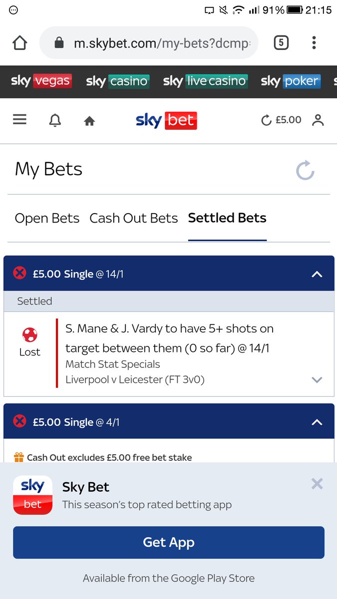 CavanaghGarth's tweet photo. @SkyBet Why is this bet not a winner???  Mane 4 SoT and Vardy 1 SoT https://t.co/hR1pXWXdhg