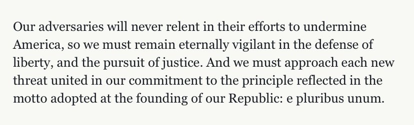 This speech that Rod gave at the Aspen Security Forum on his report on “cyber threats” and “election interference” repeats the narrative of: malign foreign influence operations.Rod vaguely tells the truth in this last paragraph (pictured below). https://www.justice.gov/opa/speech/deputy-attorney-general-rod-j-rosenstein-delivers-remarks-aspen-security-forum