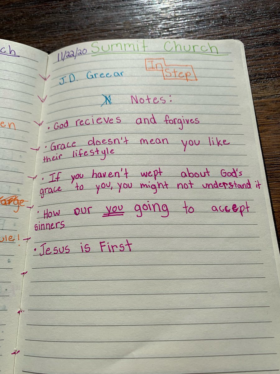 jdgreear's tweet image. My favorite part of Sunday might be reviewing my son’s sermon notes from the day @summitrdu #instep