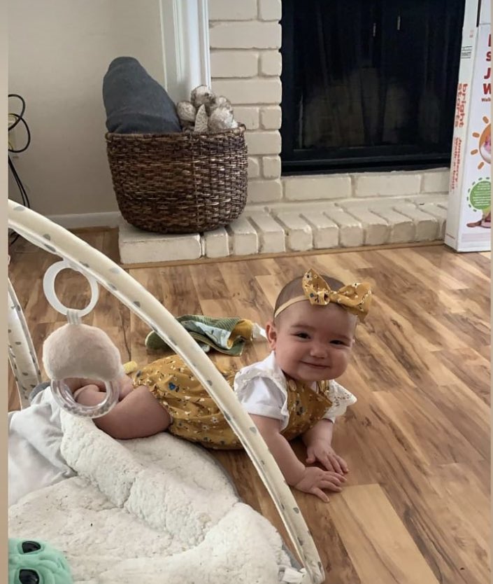 Allegro_W_Brio's tweet photo. Someone is scooting and almost crawling. Very proud of herself too! #SweetB @bigdaddyofnine @ChelieinTX @StacyDmomof5 @LadyJessMacBeth @AlaskanCourtney @actually_yeah https://t.co/ofCujtgjgs