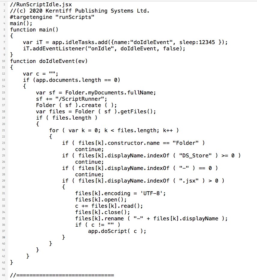 KerntiffPublish's tweet photo. #InDesign #scripting Run scripts by dropping them into a hot folder, just an idea. Currently using this to test our scripts and #plugins with IDS #InDesignServer. https://t.co/amw9XYnUcX