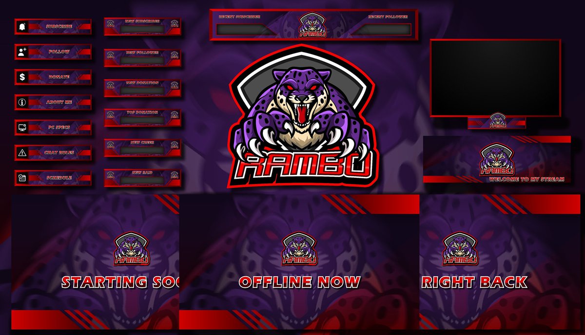 GraphicsHealer's tweet image. New overlays design dm to order now😊