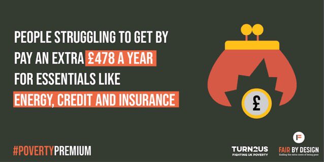 How come those who struggle the most financially pay more for essential services than the more privileged among us? Really sobering research by @FairByDesign @pfrc_uk of 1000 households accessing @turn2us_org services on the ubiquitous #PovertyPremium 
bit.ly/FBDT2U