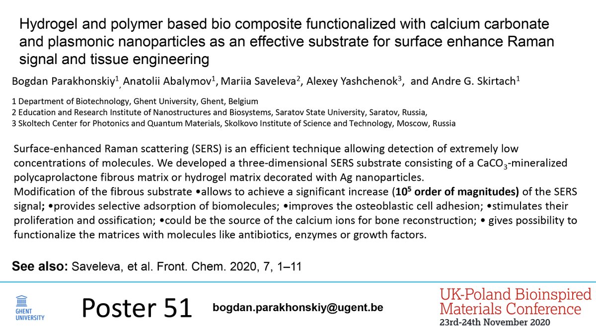 BVPvateriteLab's tweet photo. You could have a look on my poster about #hydrogel and #scaffolds for SERS #UKPLBioinspired #bioinspired #materials #OnlinePosterSession 
@ukplbioinspired https://t.co/qaaYygJU6G
