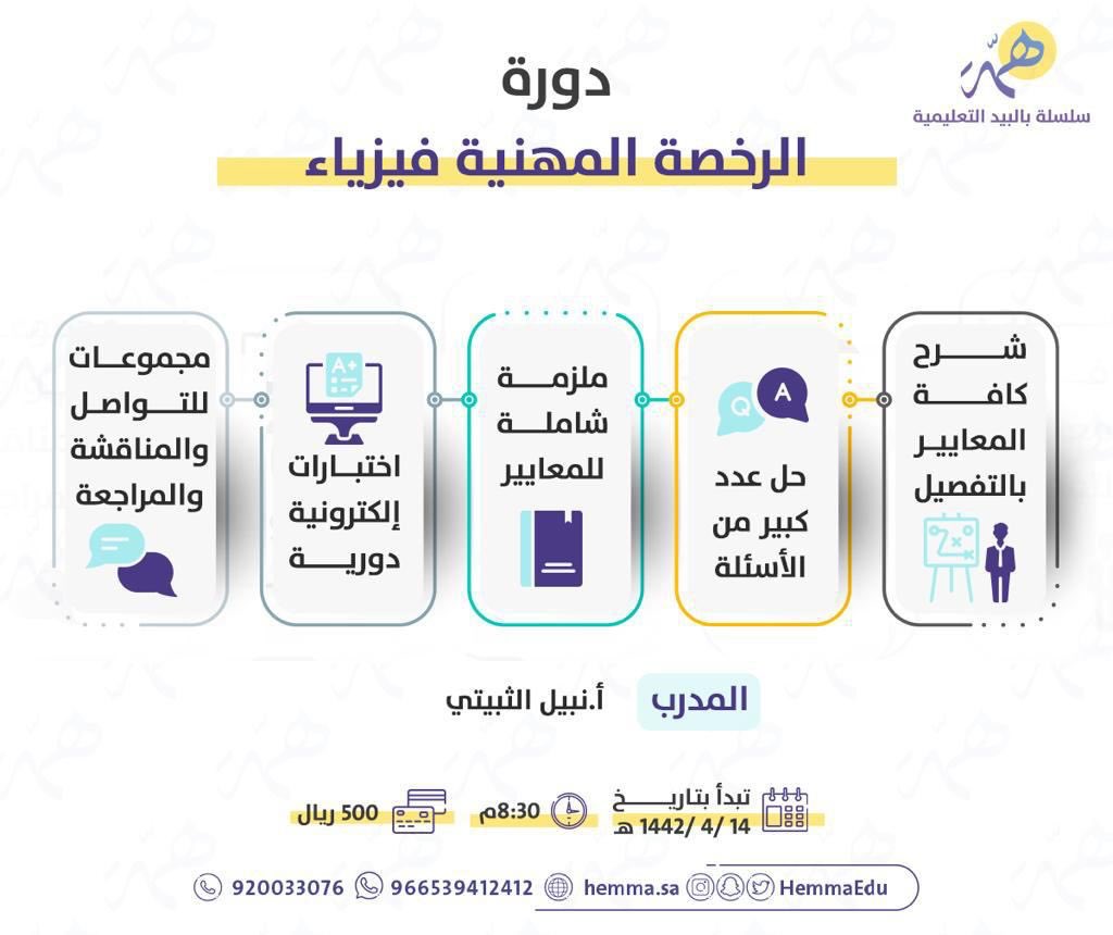 nabeelalthobity's tweet photo. التسجيل الآن متاح لدورة الرخصة المهنية للفيزياء ( بث مباشر)

#الرخصة_المهنية_التعليمية.
 #كفايات_المعلمين_والمعلمات (سابقاً).

للتسجيل :
https://t.co/yfIOLUfCc9 
للاستفسار :
https://t.co/q79siiRtzR https://t.co/pj67PfeLpL