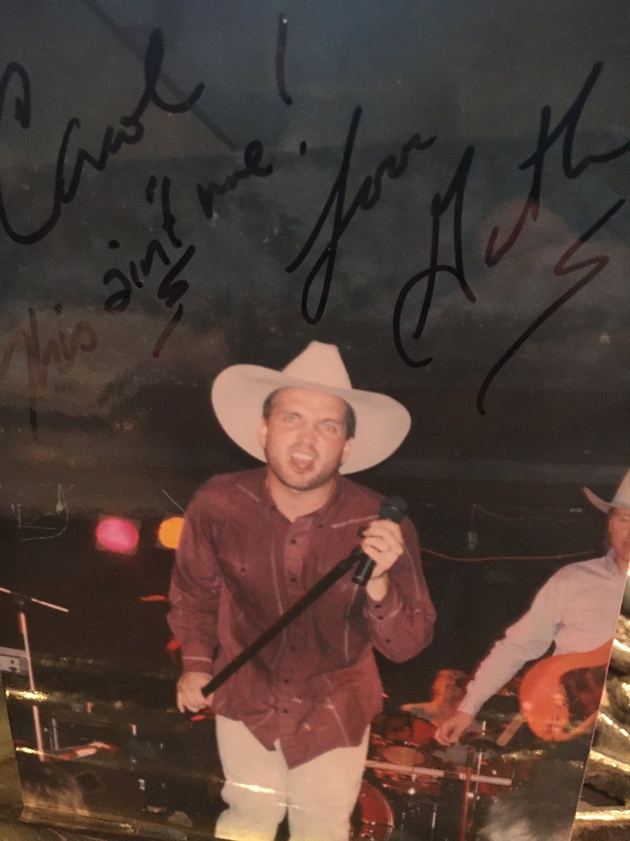Found this gem today. Throw back photo of <a href="/garthbrooks/">Garth Brooks</a> maybe at the Medina ballroom in MN? Love, the Swansons 😘and Carol too!