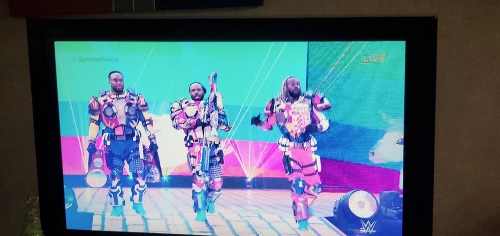 HollywoodShono's tweet photo. The trio are back #newday #bootyos #SurvivorSeries https://t.co/iKFalkn8mc