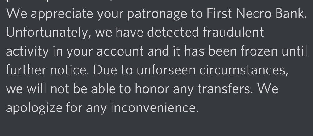 edge_vc's tweet photo. Anyone else getting this BULLSHIT from #FirstNecro - can’t even call my attack dogs to sue because the phone lines are fucked too. https://t.co/o81t0dlYeO