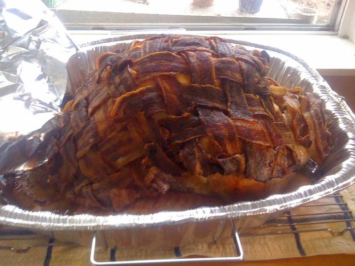 Bacon wrapped turkey from a few years back <a href="/VinceVanP_WPT/">Vince Van Patten</a>
