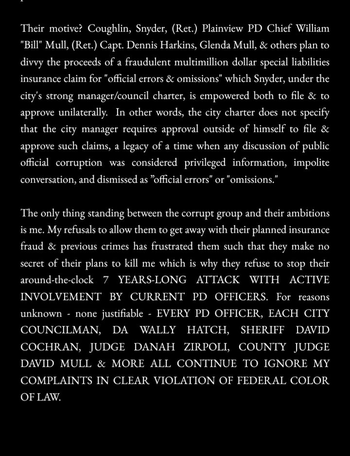 AnthonyChavez01's tweet image. Why do @PlainviewTX &amp;amp; #HaleCountyTX leaders continue to ignore my complaints? I demand the arrest of my homicidal #stalkers who drowned 24yo #VictorAlvarez on 5/11/19. Another victim of #PoliceSponsoredStalking, #JoseOrona, was killed on 9/14/19 in a stand-off with local police.