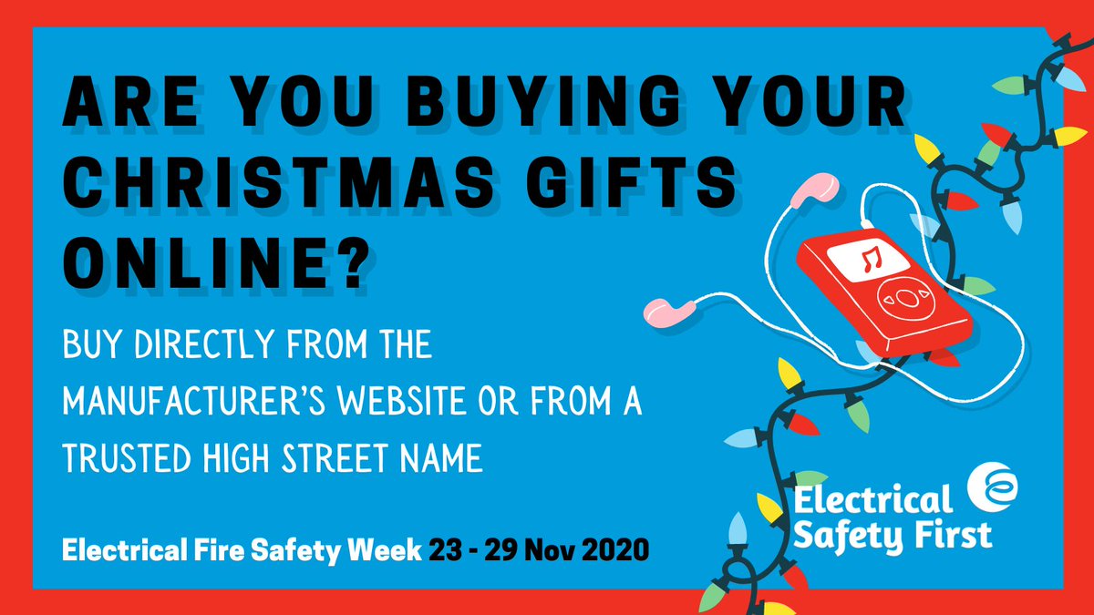 It's #ElectricalFireSafetyWeek 2020! 

This week we are raising awareness of the dangers of substandard electrical products sold via online marketplaces during this Christmas season. 

Here are our tips on safe shopping online: buff.ly/2RPOirD #EFSW