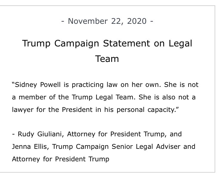 Um she was at the nearly 2-hour press conference w Giuliani and Trump mentioned her in a tweet. Hard to put the toothpaste back etc