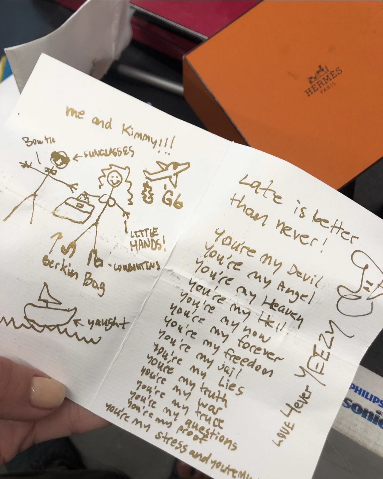 Kim Kardashian West Kanye Couldn T Come Up With Some Of The Lyrics But Then Realized He Had Then In A Poem He Had Written Me That Was My Birthday Card