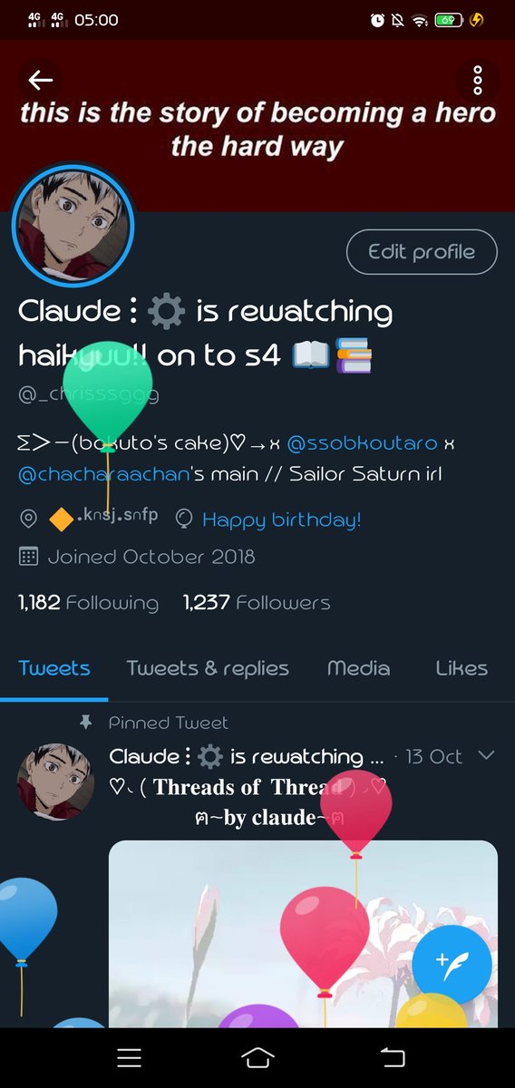 BAY4M1C0RE's tweet photo. Twitter balloons means it's her birthday!! Your non fave moot is celebrating her birthday today!! 💖💖
#ClaudeDay https://t.co/upUC79qhBs