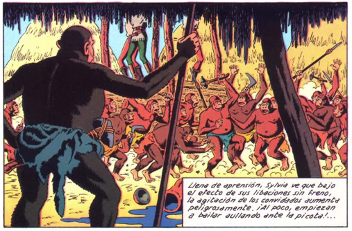 HadoqueD's tweet photo. Las dos primeras ni siquiera son propiamente en Blake y Mortimer, sino en su antecesor inmediato. En #ElRayoU tenemos una danza de los hombres mono y los músicos que amenizan el banquete en la ciudad subterránea. https://t.co/X43hXxmJFH