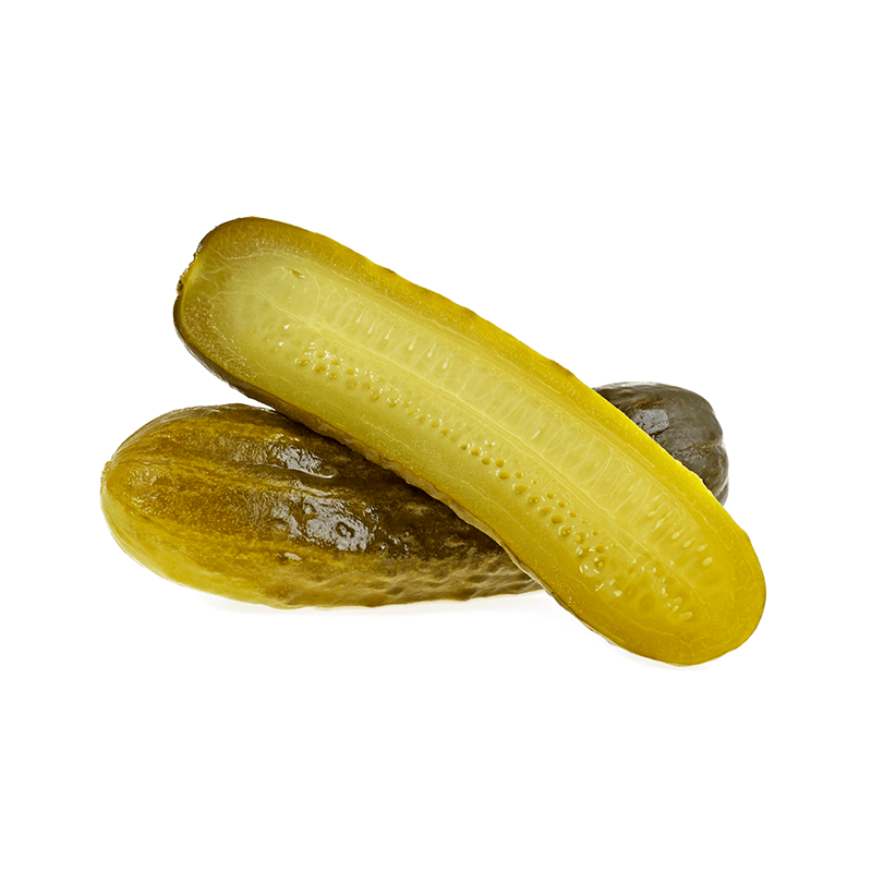 I'm sorry but the only other sour cucumber pickle that can hold a candle is the cornichon. These cuties are real french and real tiny. They are flavored nearly the same as kosher dills but they're bite sized and always crisp?? Put a beret on this hottie and take it home