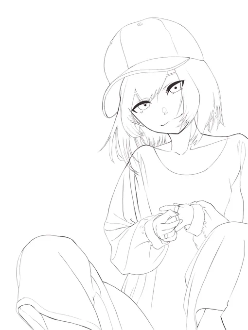 なんか描いてる途中線画も置いとく 