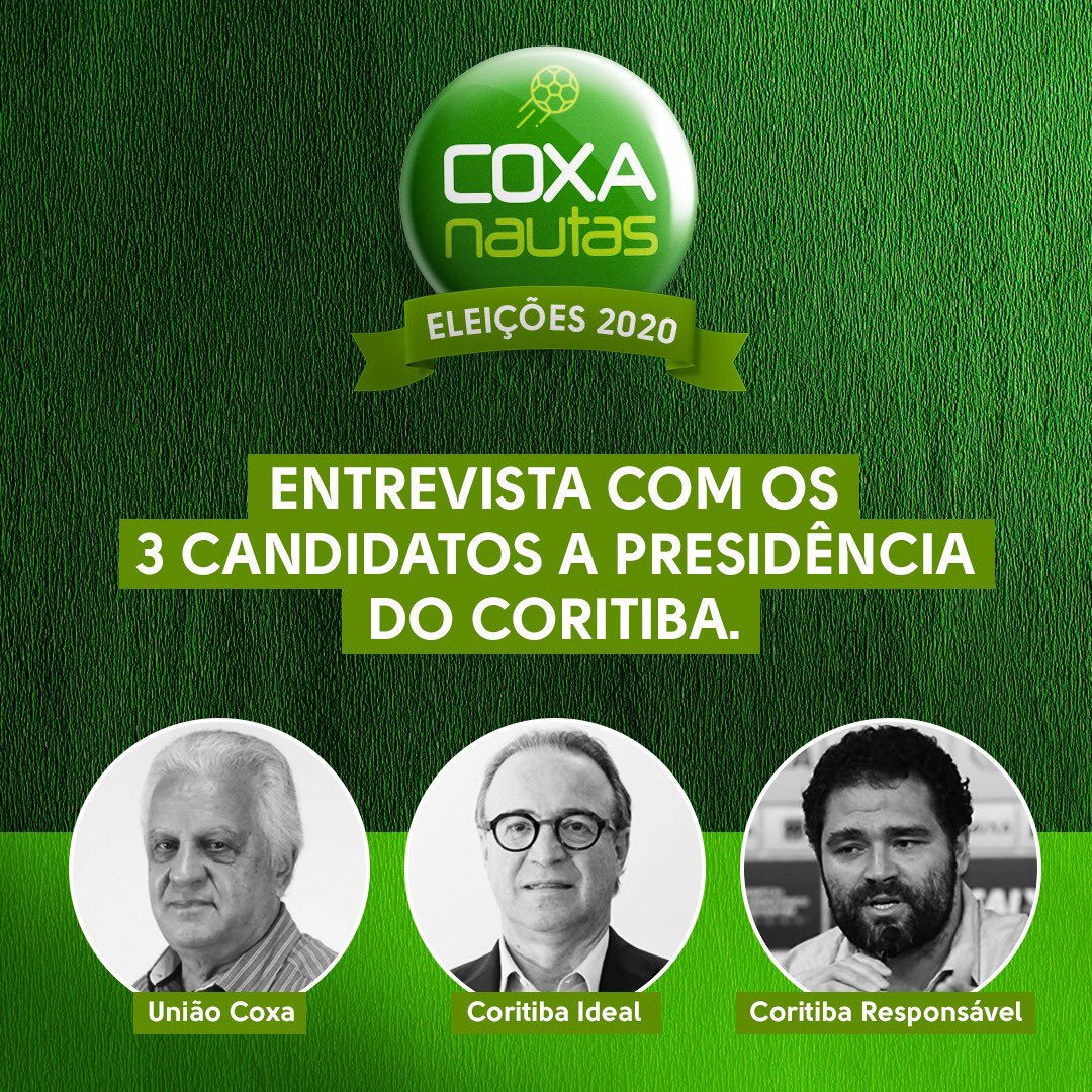 COXAnautas's tweet photo. ELEIÇÕES!

Entrevistamos as três chapas que concorrem à presidência do Coritiba.
Nesta semana publicaremos as entrevistas, em dias separados, pela ordem das gravações. Programas importantes para conhecer as propostas dos candidatos.

E você, torcedor. Já decidiu seu voto? https://t.co/5EnGkkNy7k
