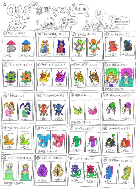 〜OCG診断クイズ「色違い編」〜
正解だと思う方へ進んで行こう! 