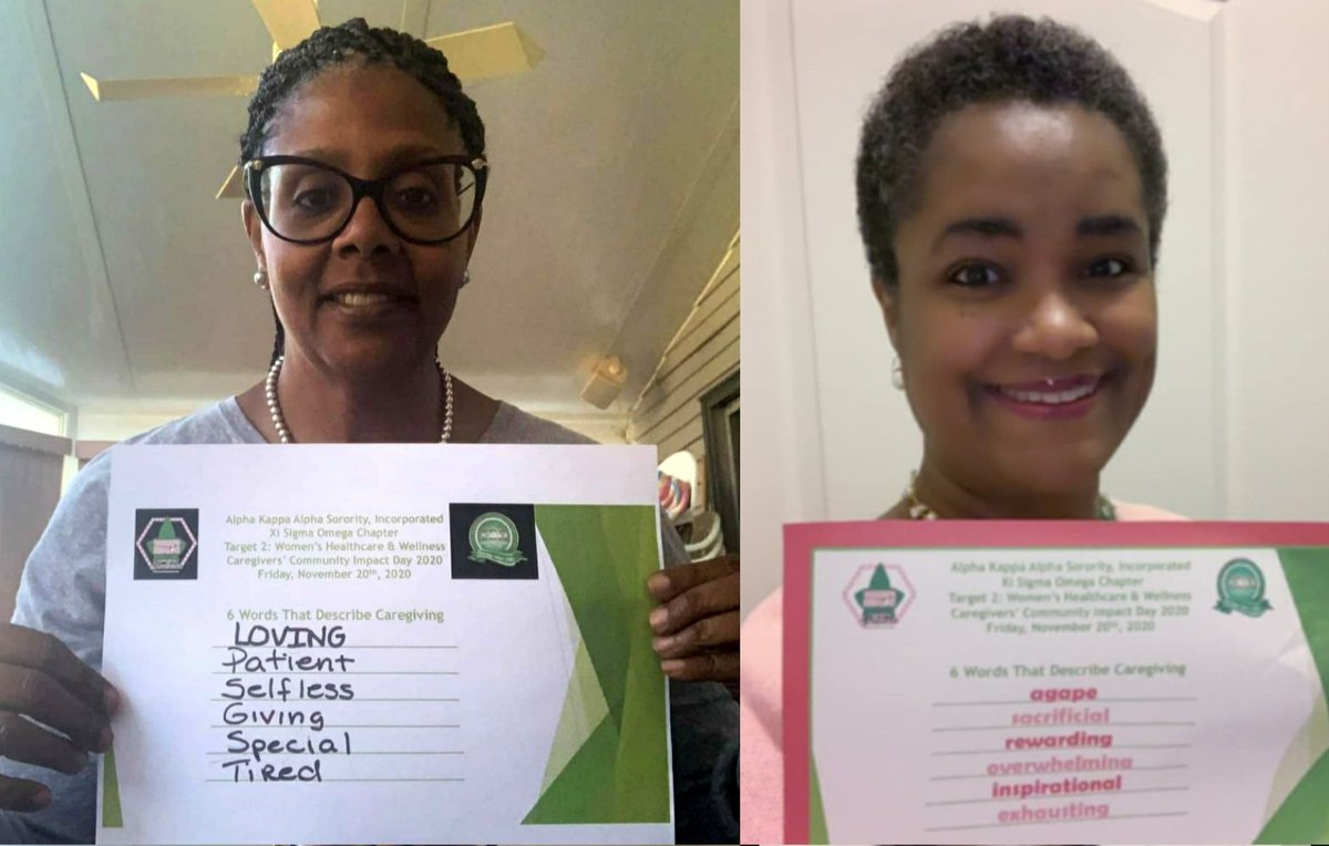 akaxisigmaomega's tweet photo. In observance of @akasorority1908 Caregivers Community Impact Day, #AKAXiSO members share 6 words that come to mind when they think of caregiving.

#AKA1908 #Excellence #WomensHealthcareAndWellness #CareForTheCaregiver #BeCareCurious @AKANARegion https://t.co/vjwEzF8C7p