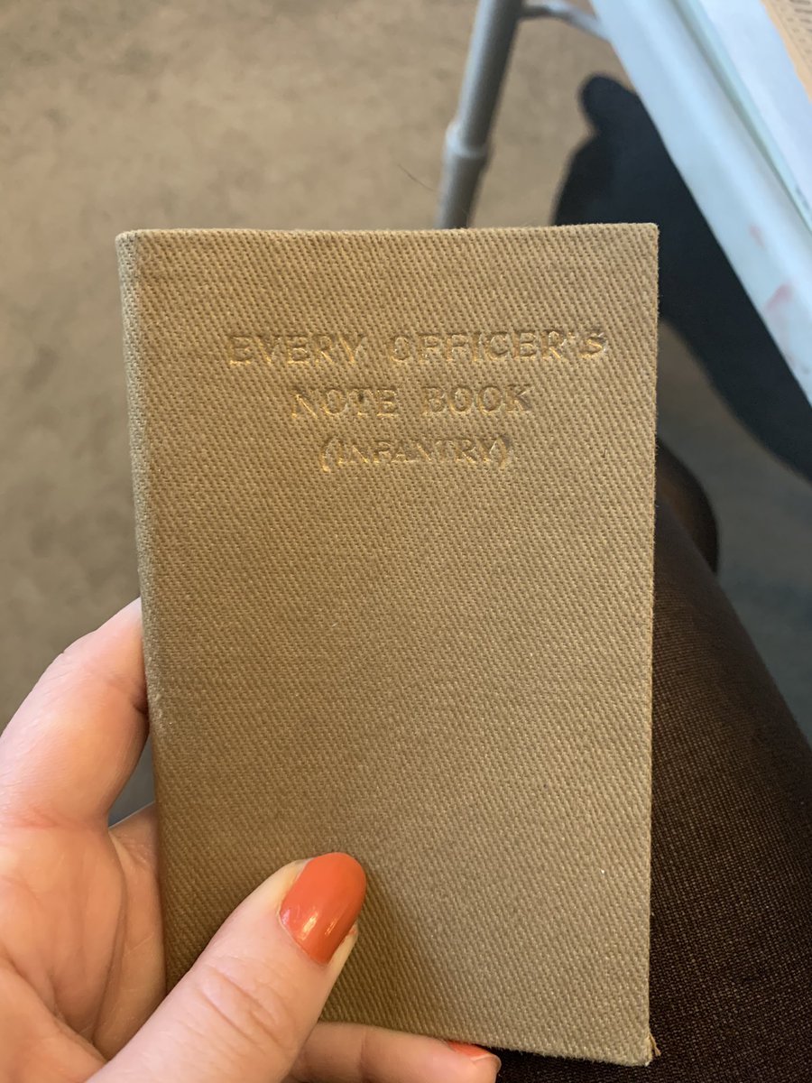 A handwritten account of the sinking of the Santa Elena, torpedoed by Germans in November 1943 that my grandfather survived. The “Every Officer’s Note Book,” which offers detailed instruction of movements and words of command in infantry drill.