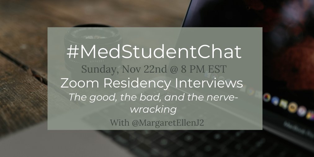 Welcome to #MedStudentChat! We (@pskantesaria, @BriChristophers, @ShanaInMedicine, @TravisABenson, and our guest moderator @MargaretEllenJ2) are so happy to have you join us, #MedStudentTwitter!