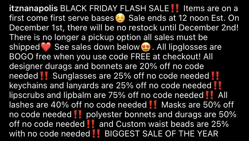 itznanapolis's tweet photo. #BlackOwned #BlackOwnedBusiness #SupportSmallBusinesses #blackfridaysale #PleaseSupport #rt #viral #explorepage #FYP #BlackTwitter #twitter #sale #smallbusinessowner https://t.co/Vwc7Ol9A7Z