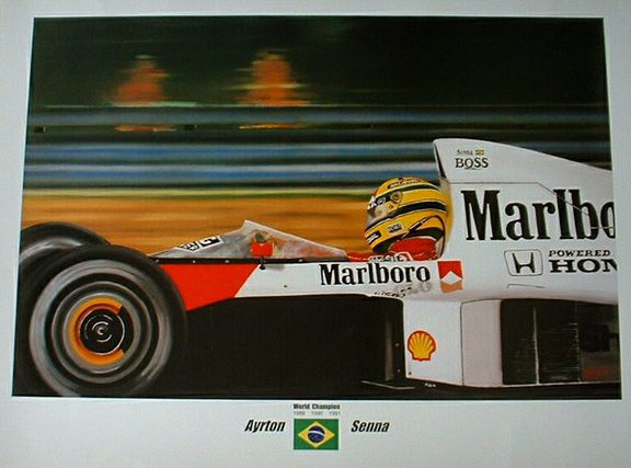 Ayrton Senna Print by Zsolt Nagy. Bargain price Senna print + 15% off now! Perfect gift! Use Coupon Code